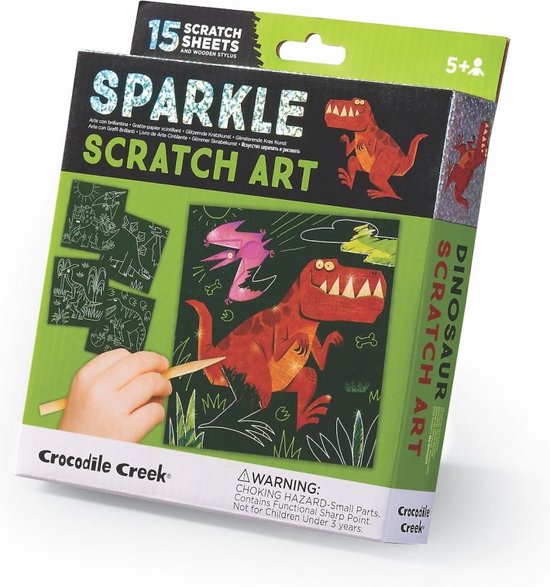 Crocodile Creek Sparkle Kraskaarten Dino - 15 kaarten