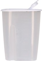 Excellent Houseware Voedselcontainer strooibus - wit - 2,2 liter - kunststof - 20 x 9,5 x 23,5 cm