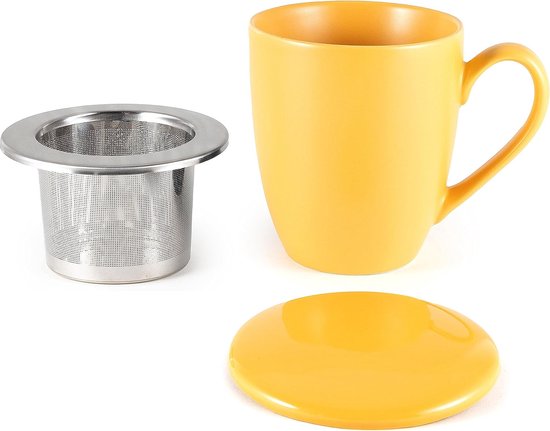 Tasse à thé avec couvercle et passoire, tasse à thé XXL 600 ml