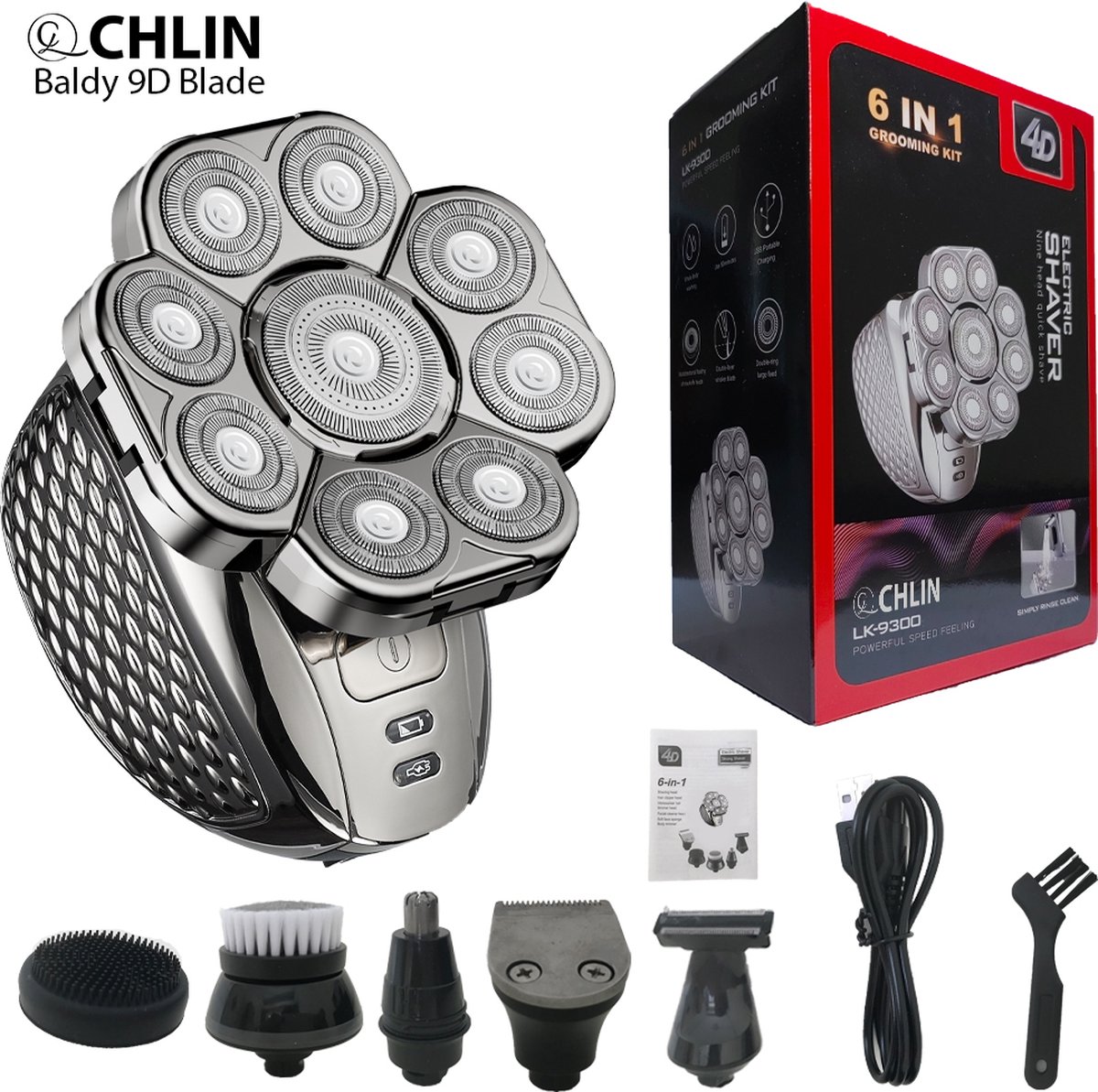 CHLIN 6-in-1 Elektrisch Scheerapparaat voor Mannen met - CHLIN® - €59,95
