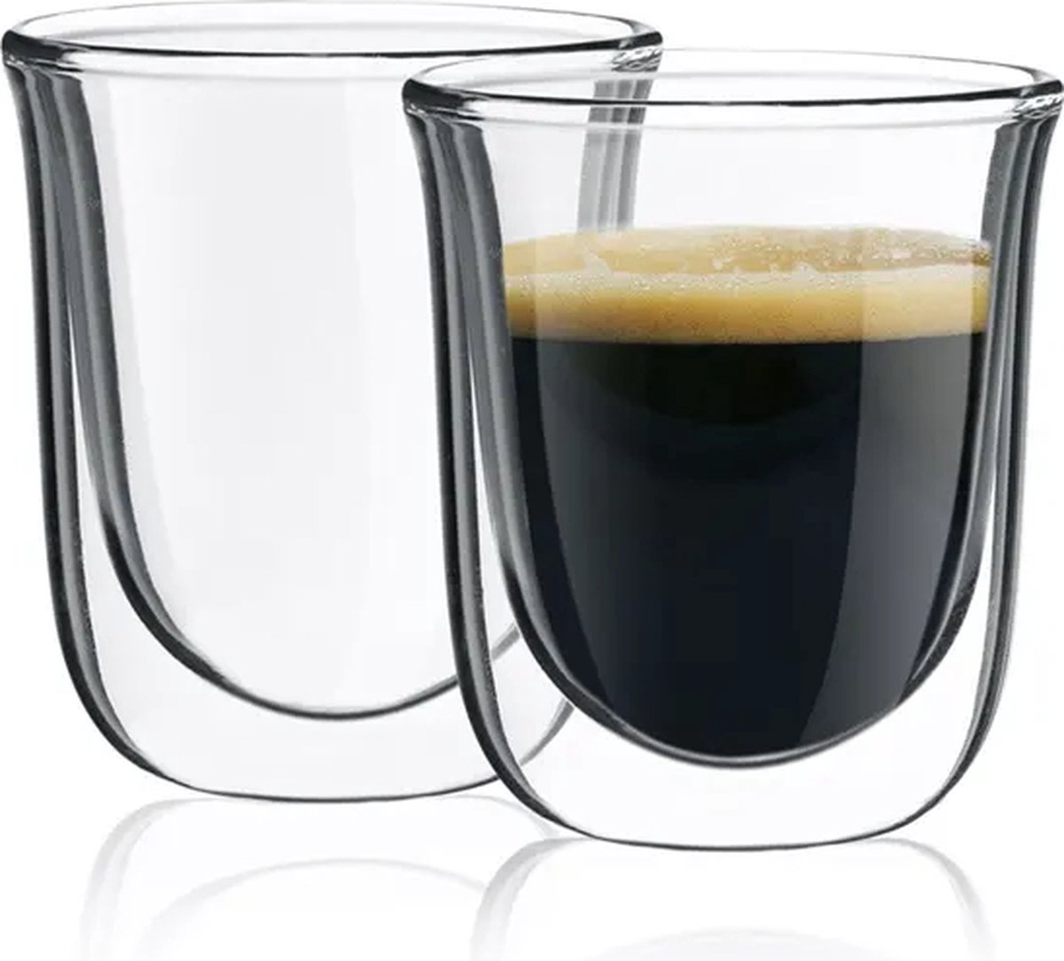 Boysan® Dubbelwandige glazen - 70 ml - 10 stuks - Koffieglazen - Drinkglas - Theeglazen - Espresso glazen - Drinkglazen