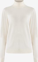 EMILY Basic Turtle Neck Knit Trui Dames - Pearl White - Maat XL