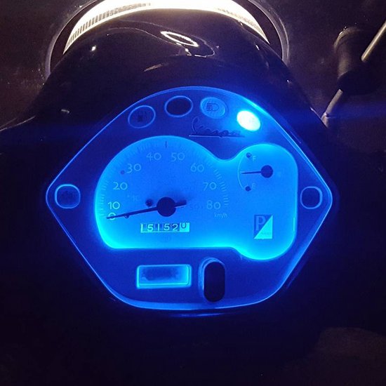 LED Teller Verlichting Vespa LX Dashboard Scooter Accessoires LEDverlichting Blauw bol