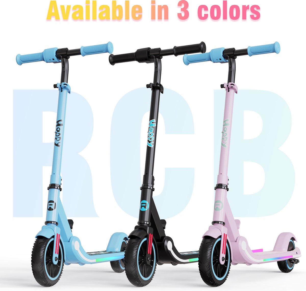 Afbeelding 2 van RCB Elektrische step kinderen - Verlichting - 16 km/u - max 50 kg - Roze