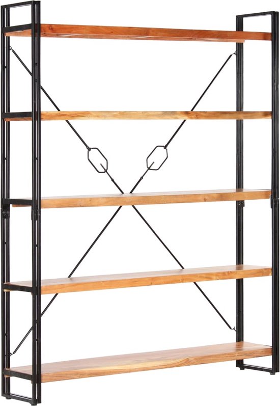 VASAGLE Boekenkast, 5-laags stellingkast, 24 x 40 x 159 cm, vrijstaande stellingkast, kantoorplank, decoratieve plank, voor presentatie, modern, voor woonkamer, slaapkamer, kantoor, wit LBC462W01