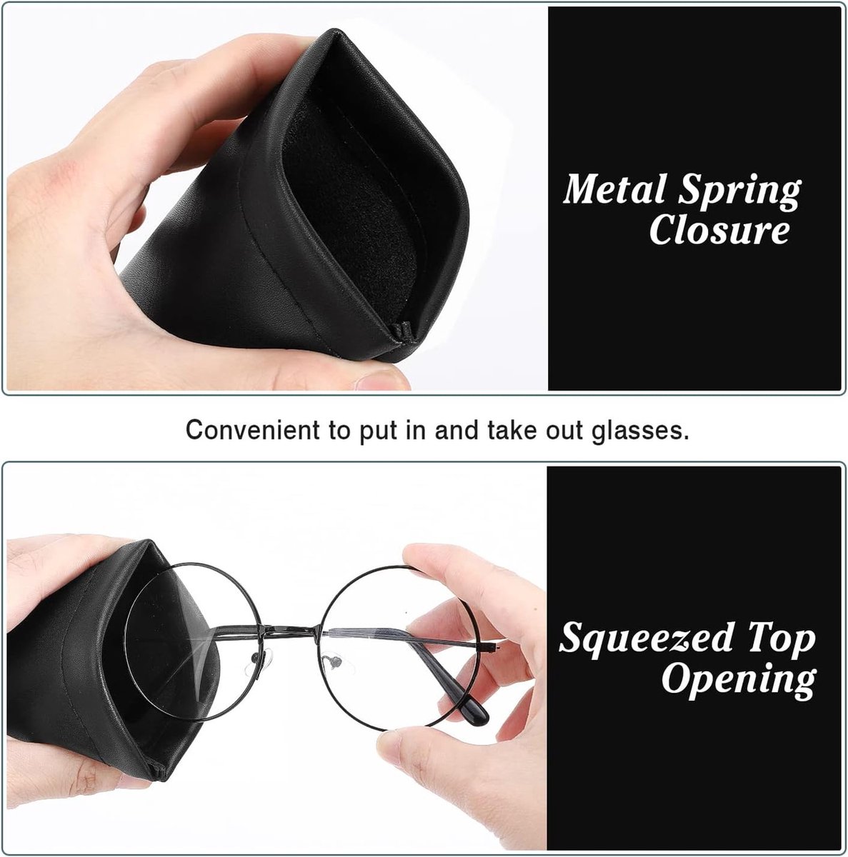 Étui à Lunettes Double – Souple Avec 2 Compartiments Fermeture éclair | Clip Porte-clés | Léger & Imperméable | Homme Femme