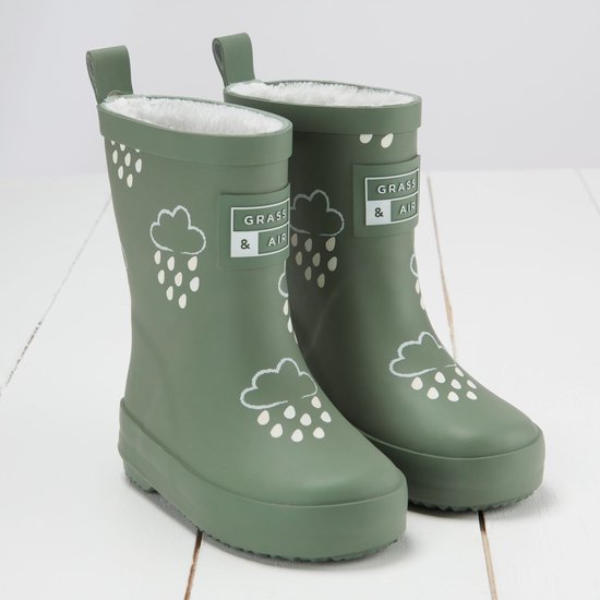 Herbe & Air | Bottes de pluie pour femmes Kinder qui changent de couleur | Hiver | Kaki | Taille 19 (UK3)