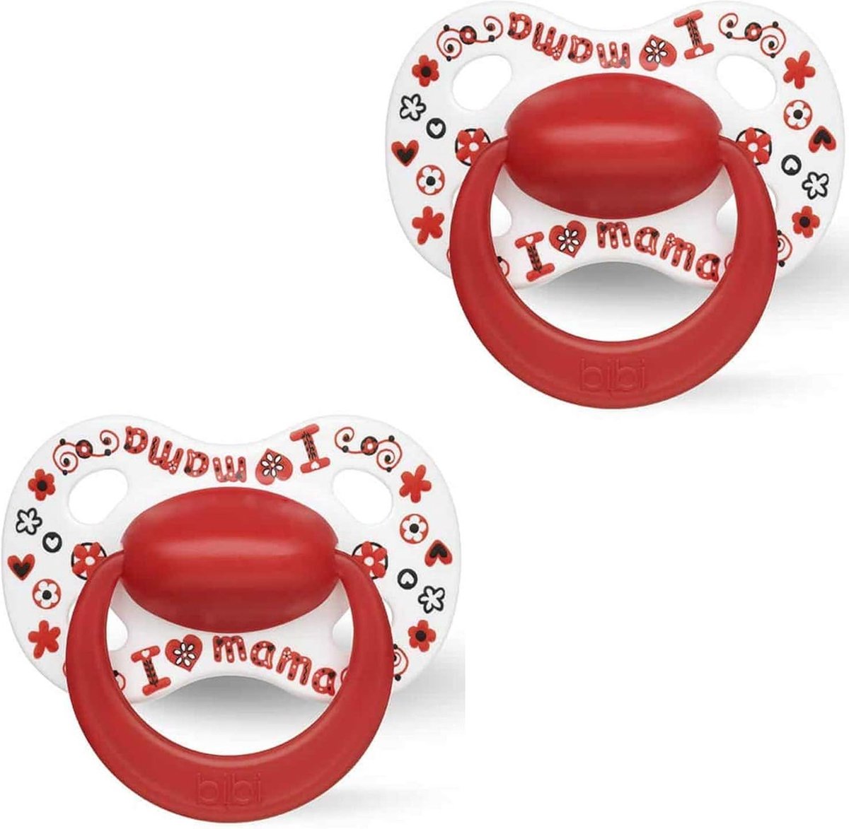 Goedkoopste Bibi Happiness Fopspeen 2-pack Natural Love Mama/papa Best 0-6 maanden