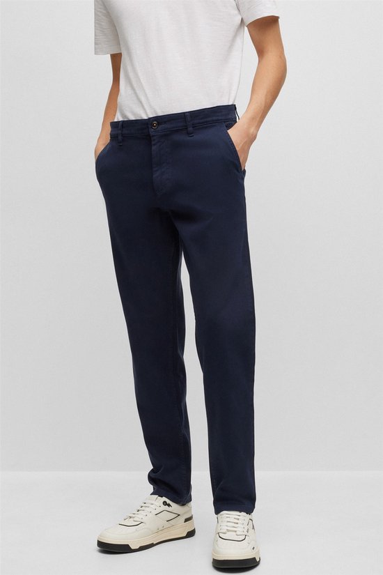 Hugo Boss broek Chino Tapered - Dark Blue