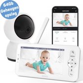 XOOZI S1 – Babyfoon met Camera – Baby Camera – Baby Monitor – Babyphone – 5 Inch – incl. 32GB Geheugenkaart – Vox Modus – 8 Slaapliedjes – Handige Zwanenhals – Complete Set – Zonder Wifi en App