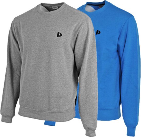2 Pack Donnay Fleece sweater ronde hals Dean Heren Maat 3XL Silver marl True. bol