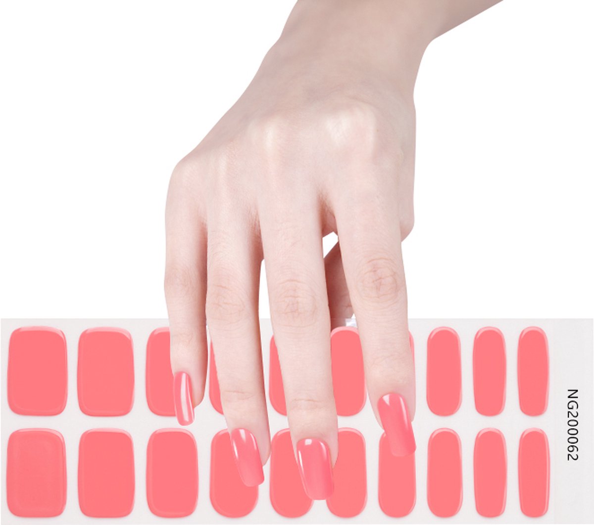 Goedkoopste Gel Nail Wraps – Gel Nagel Wraps – Gel Nail Stickers – Gel Nagel Folie - UV lamp – Coral Red