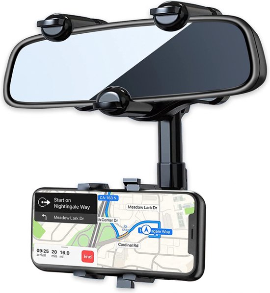 Super Support de Téléphone de Rétroviseur pour Voiture Rotatif 360°  Multifonction 