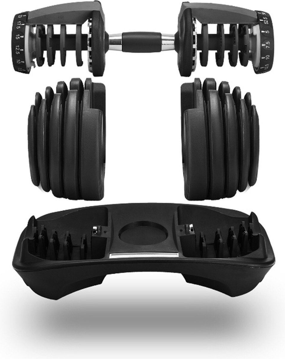 Verstelbare Dumbbell 24 KG | Aanpasbare Halter Gewichten | 15 Dumbbells in 1 | 2.5 t/m 24 KG Gewichtsbereik | Ruimtebesparende Halterset | Eenvoudig Gewicht Wisselen | PREMIUM Kwaliteit | Ideaal voor Home Fitness Gym / Thuis Sporten & Krachttraining – foto 6