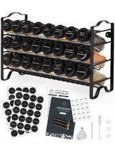 Organess Kruidenrek met 24 Kruidenpotjes - Complete Set - Staand of Ophangbaar - Zwart