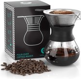 Pour Over koffiezetter, dripper, voor handmatige filterkoffie Koffiezetter met duurzame filter van roestvrij staal. Dripper voor het brouwen van koffie., 300ml