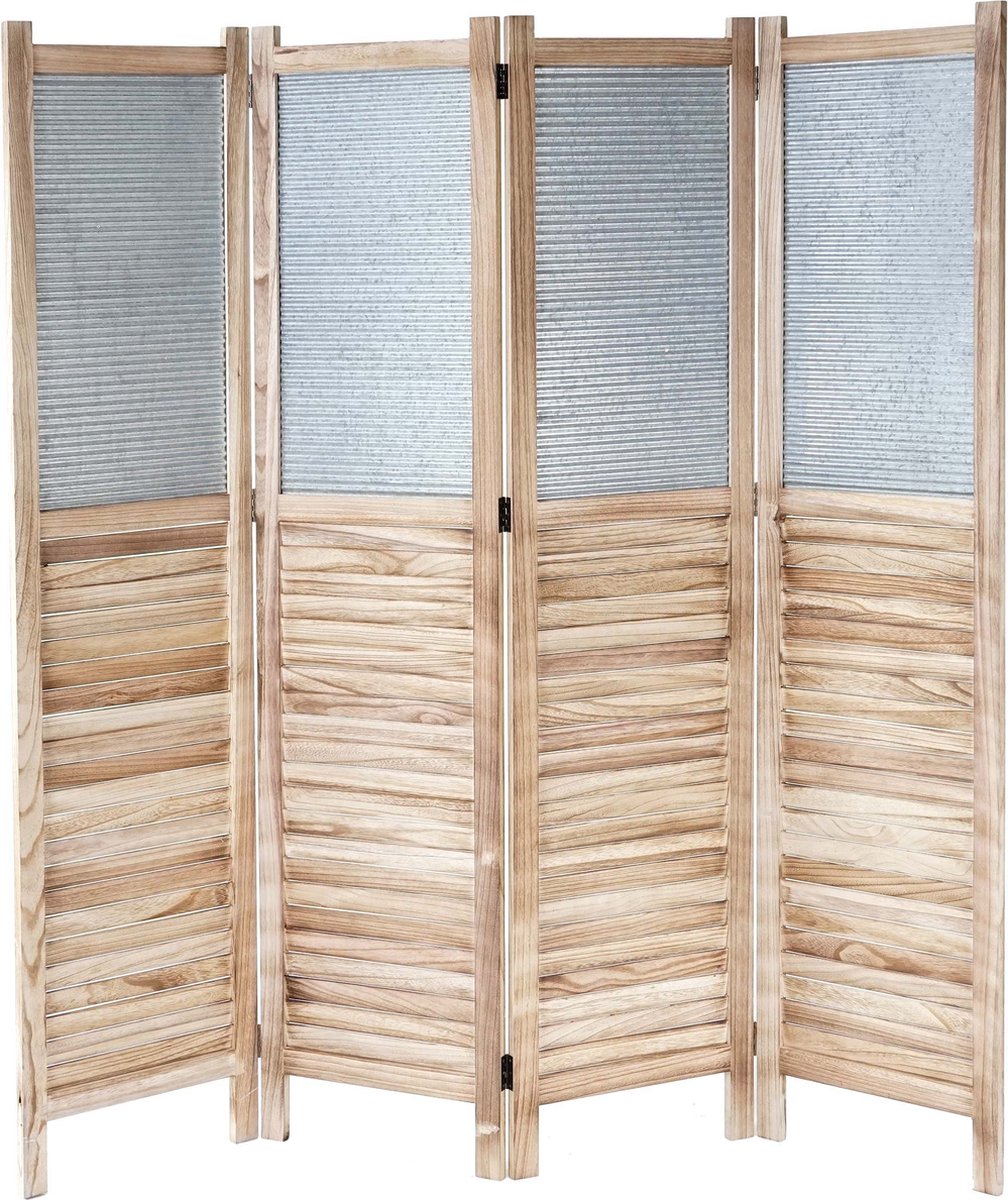 MCW Kamerscherm MCW-D27, scheidingswand Spaanse muur privacy scherm, hout metaal 170x160x2cm bruin