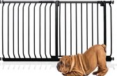 Bettacare Elite Hondenhek Assortiment, 125cm - 134cm (72 opties beschikbaar), Mat Zwart, Druk Montage Hek voor Honden en Puppy's, Huisdier en Hond Barrière, Eenvoudige Installatie