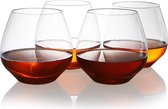 Onbreekbare wijnglazen, set van 4, onbreekbare onbreekbare stemloze wijnglazen, plastic wijnglazen, herbruikbare glazen voor vergoedingen, bruiloften en restaurant, 512 ml