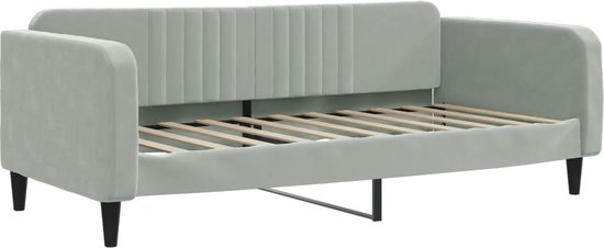 vidaXL - Slaapbank - 90x190 - cm - fluweel - lichtgrijs