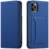 Mobiq - Magnetic Fashion Wallet Case iPhone 15 Pro Max - blauw