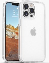 Mobiq - Frosted Rugged Bumper Hoesje iPhone 15 Pro - wit