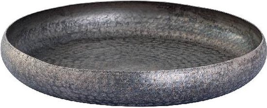 PTMD Schaal Bunty - 36x36x6 cm - Aluminium - Zilver