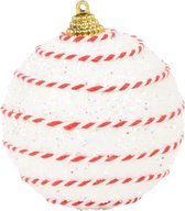 Kerstbal Wit rood - foam - kerstboom - kersthanger - xmas