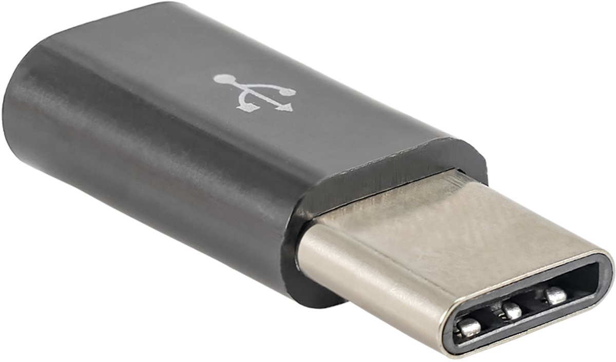 Akyga AK-AD-46 tussenstuk voor kabels USB Typ micro-B USB Typ C Zwart