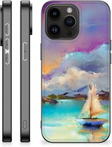 Back Case TPU Siliconen Hoesje Geschikt voor iPhone 15 Pro Max GSM Hoesje met Zwarte rand Boot