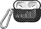 Shieldcase Black Stripe Case - housse de protection adaptée aux Airpods Pro / 2 Pro Case - coque avec impression carbone - noir