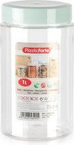 Pot/pot de conservation Forte Plastics - 1L - plastique - vert menthe - L10 x H17 cm