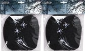 Boland Decoratie spinnenweb/spinrag met spinnen - 2x - 60 gram - zwart - Halloween/horror thema versiering