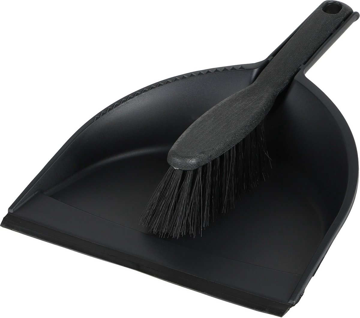 Goedkoopste Urban Living Stoffer en blik set - zwart - zachte borstel - kunststof - 32 x 22 cm