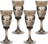 Funny Fashion Halloween drinkbeker/kelk - 4x - horror thema - 15 cm - plastic - Feestartikelen
