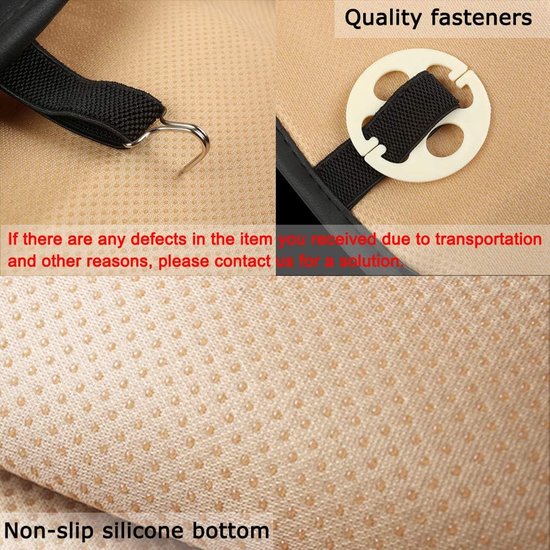 Volledige set autostoelhoezen Ademende lederen autostoelhoes Universele autostoelhoes Stoelhoezen Kussens Matten. (Kleur : Beige, Size : 1xFront Seat Covers