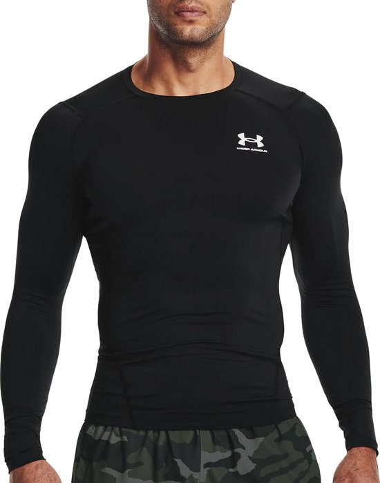 Foto: Under armour ua hg armour comp ls heren sporttrui zwart wit