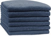 Eleganzzz Handdoek 100% Katoen 50x100cm - ocean blue - Set van 6 stuks