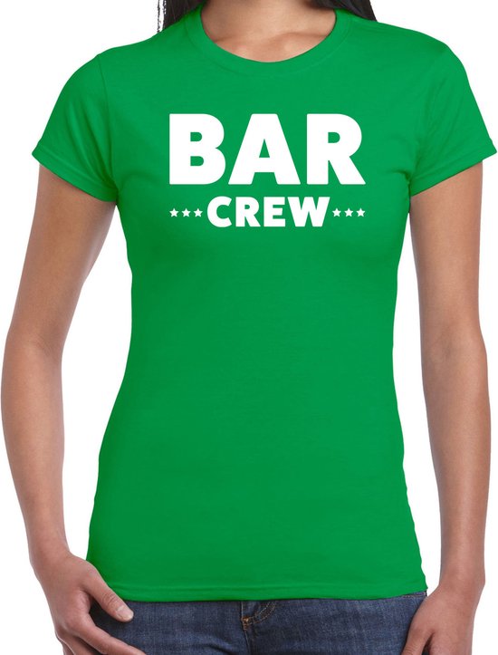Bellatio Decorations Bar Crew t-shirt voor dames - personeel/staff shirt - groen XXL