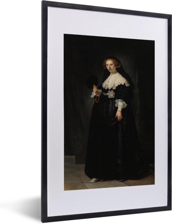 Fotolijst incl. Poster - Het huwelijksportret van Oopjen Coppit - Rembrandt van Rijn - 40x60 cm - Posterlijst