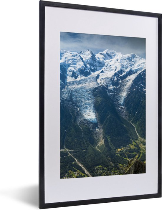 Fotolijst incl. Poster - Fantastische foto van de Mont Blanc - 40x60 cm - Posterlijst