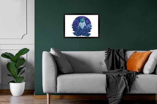 Photo encadrée - Illustration pour enfants d'un astronaute parmi les étoiles cadre photo noir sans passe partout 30x20 cm - Affiche encadrée (Décoration murale salon / chambre)