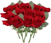 12 x Fleur tige rose rouge 30 cm - Fleurs artificielles