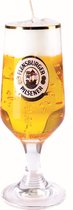 Verre à bière gadget/cadeau Bougie à bière - Bière allemande - 20 cm - Vaderdag/ anniversaire