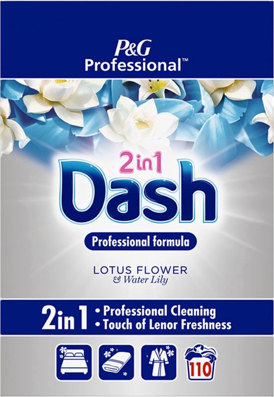 Lessive en poudre Dash 2en1 Fleur de Lotus et Lys - XL Pack - 110 lavages