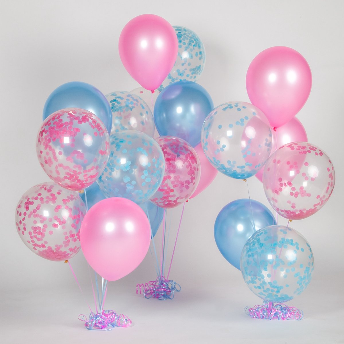 Fissaly 40 Stuks Gender Reveal Baby Shower Ballonnen - Decoratie Boy or Girl Party - Feestpakket Versiering – Geslachtsbepaling Jongen & Meisje – Zwangerschap Aankondiging — afbeelding 3