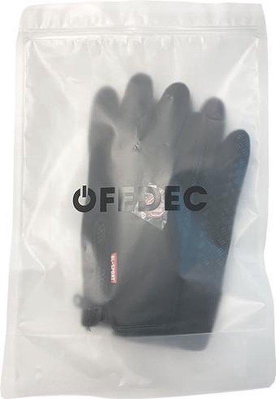 Zwarte handschoenen van Fedec in een plastic verpakking.