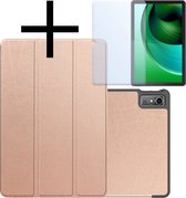 Hoesje Geschikt voor Lenovo Tab M10 5G Hoesje Case Hard Cover Hoes Book Case Met Screenprotector - Rosé goud