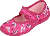 LEMIGO Roze pantoffels, pantoffels voor meisjes met lama met klittenband