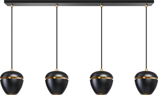 ETH Claire hanglamp balk 4xE27 zwart 1200x100x25mm